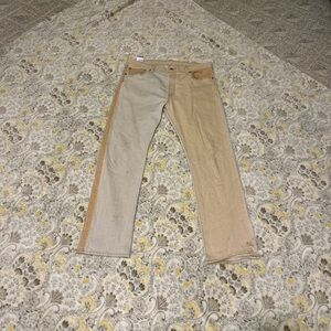 Levi 501 Two-Tone Tan and Cream Jeans